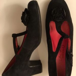 Pas de Rouge Suede Mary Janes